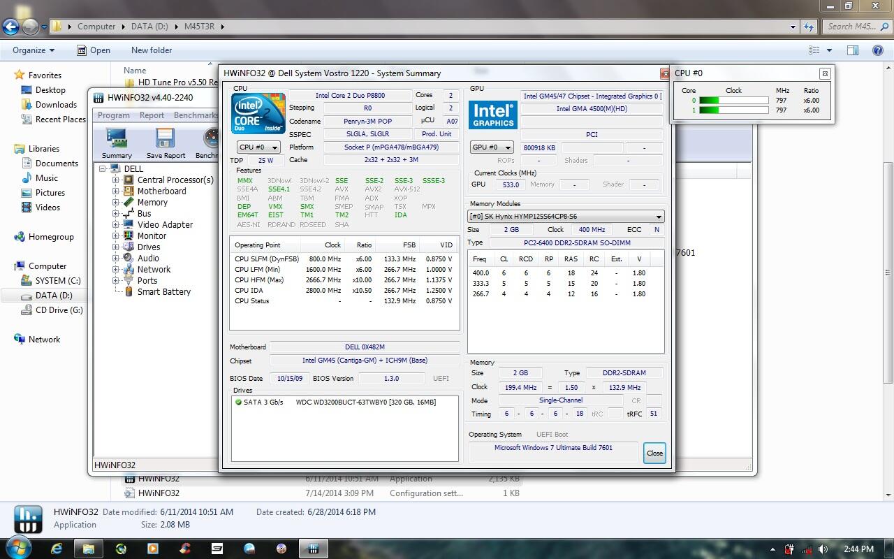 processor laptop core2duo p8800 2.66 GHz 3mb cache