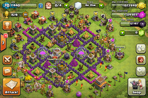id clash of clan lv 70 th 8 max lev