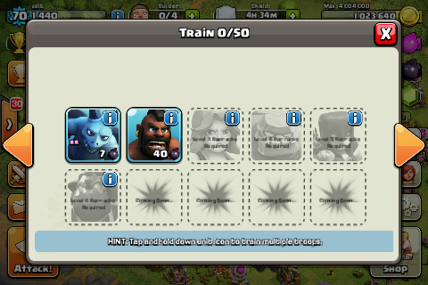 id clash of clan lv 70 th 8 max lev