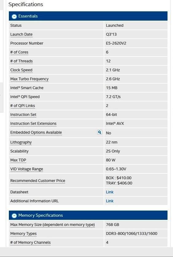 XEON E5-2620 V2 6 CORE 12 THREAT NEW MURAH READY FOR PC