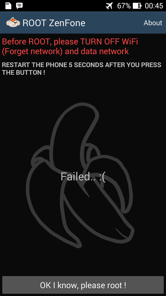 Error no root. Error no root