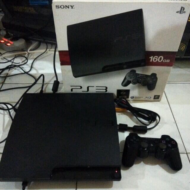 Jual PS3 Slim OFW - Black - 160GB - Lengkap - Surabaya