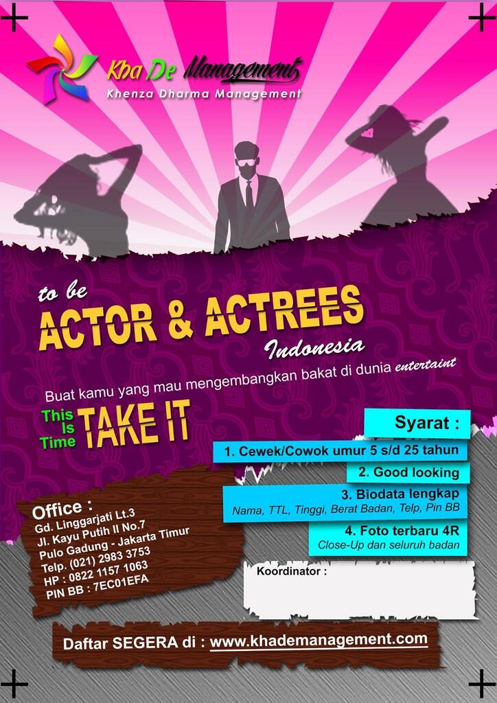 Casting and Audisi To be actris and actor Indonesia