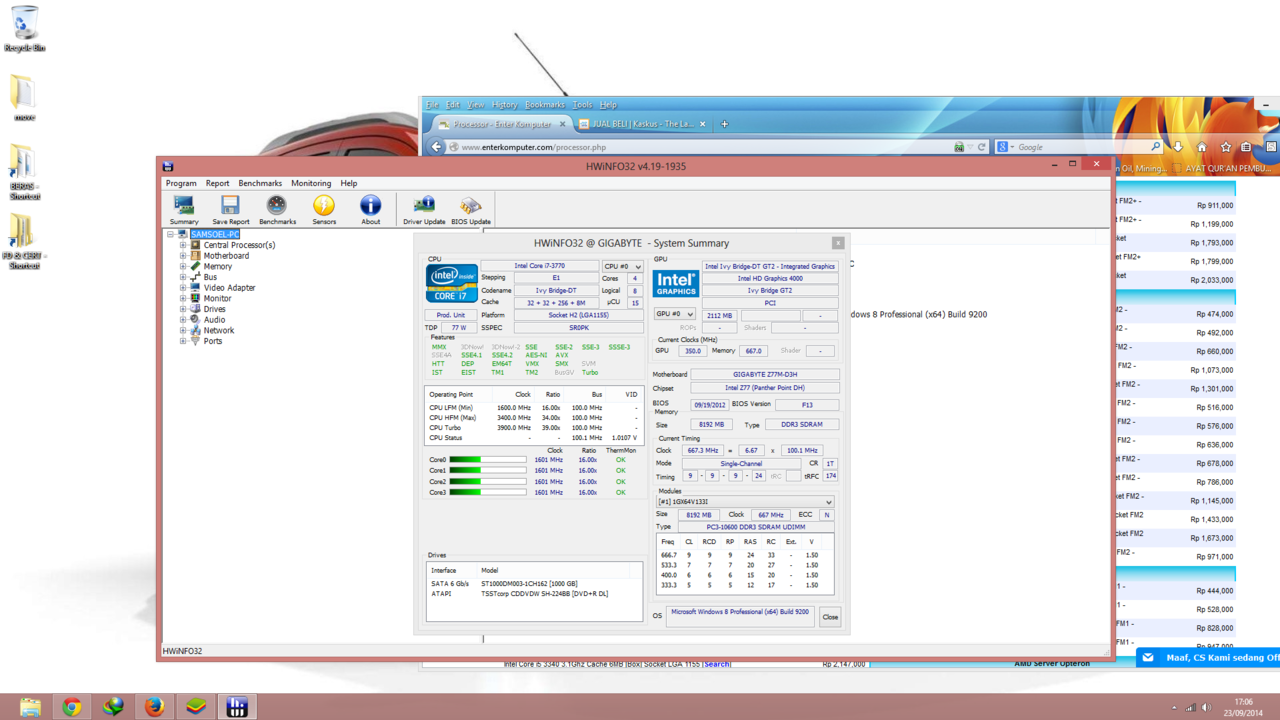Paketan Proc Intel i7-3770 (1155) + MoBo GIGABYTE Z77M-D3H