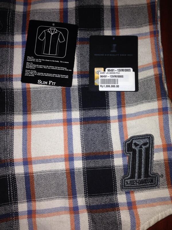 Kemeja hoodie harley davidson kotak kotak original