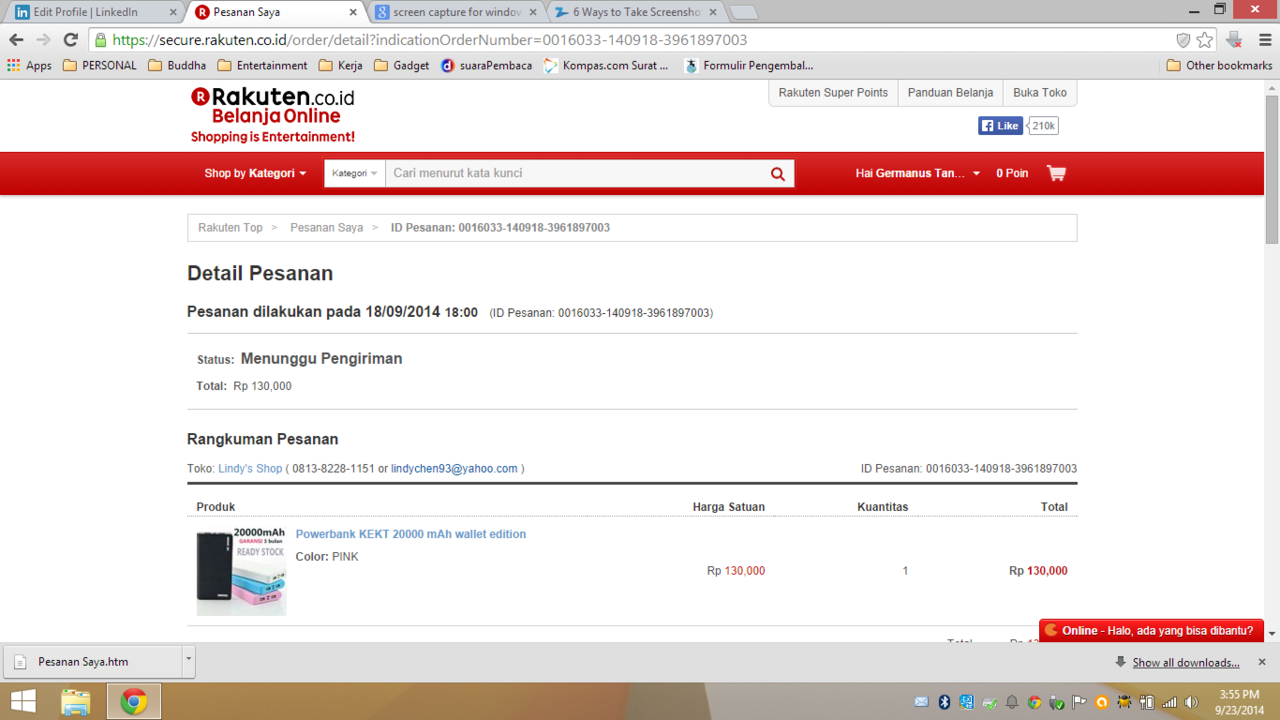 Rakuten : Mangga Dua - Sunter 5 hari and counting by Lindy's Shop