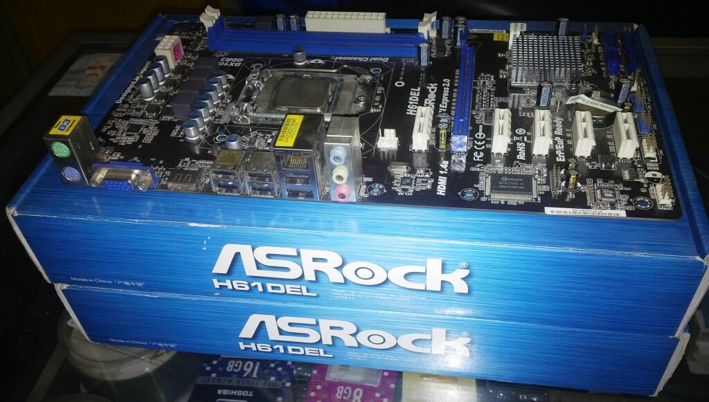 2 PAKET INTEL 1155 G1610, ASROCK H61DEL FULL ATX BOARD garansi panjang