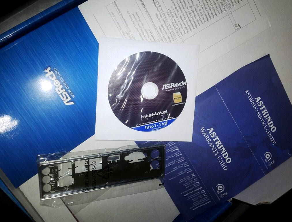 2 PAKET INTEL 1155 G1610, ASROCK H61DEL FULL ATX BOARD garansi panjang
