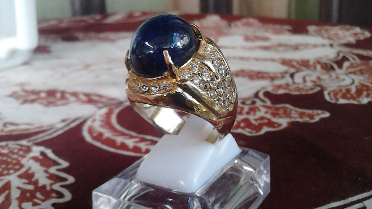 cincin batu Blue saphire afrika big size menawan