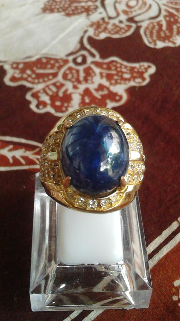 cincin batu Blue saphire afrika big size menawan