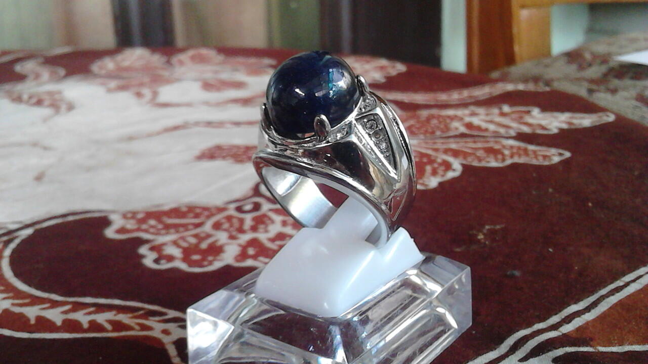 cincin batu Blue saphire afrika big size menawan