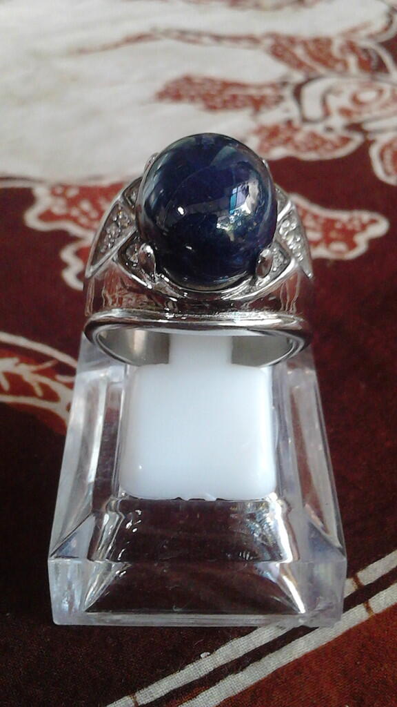 cincin batu Blue saphire afrika big size menawan