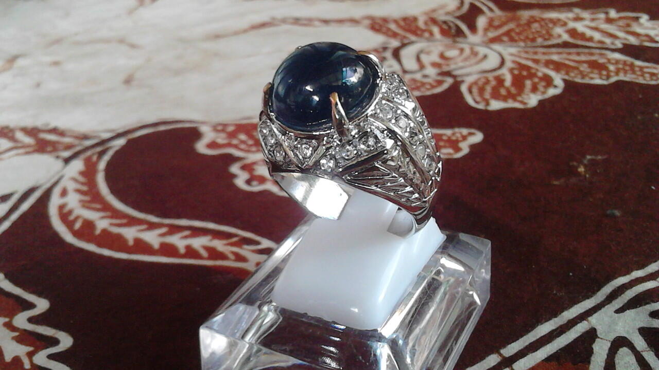 cincin batu Blue saphire afrika big size menawan