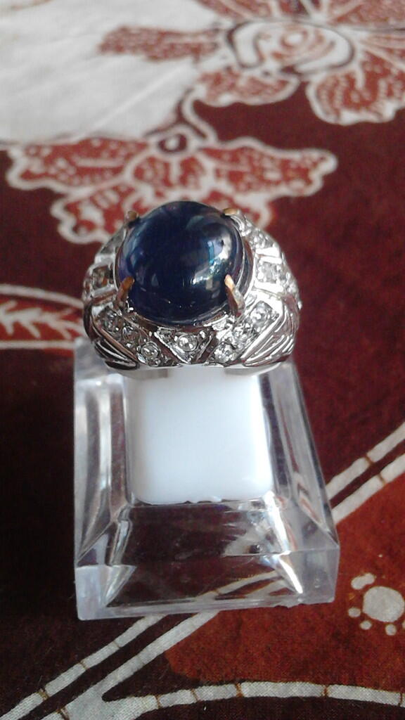cincin batu Blue saphire afrika big size menawan