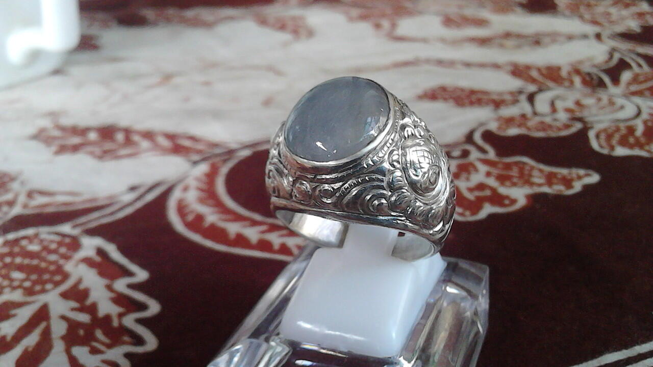 cincin batu Blue star sapphire with memo menawan