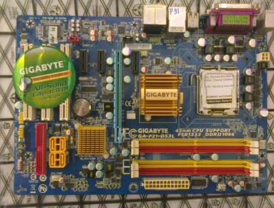 Mobo intel GigaByte P31-DS3L/P43-ES3G/EP45-DS3L LGA775 FullSolid Capasitors (Bandung)