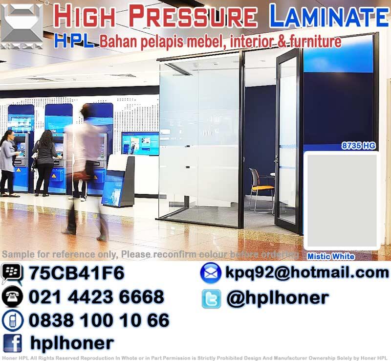 Bank Interior HPL Office Modern Formika Furniture Mebel Partisi Kantor