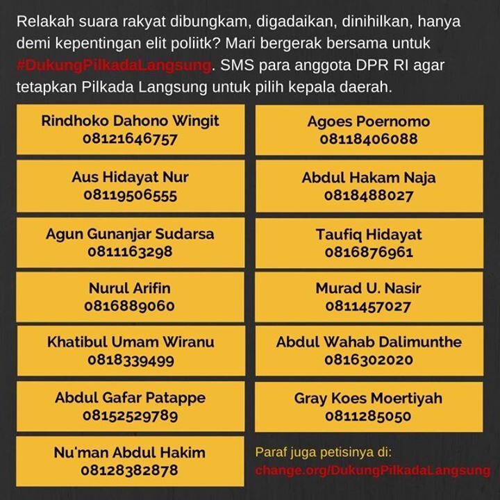NO. SMS PENGADUAN WAKIL RAKYAT DI DPR