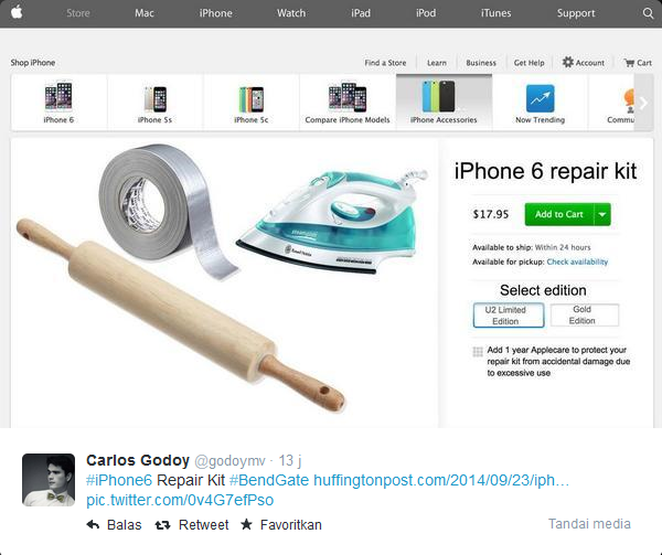 #Bendgate, Bengkoknya iPhone 6 Jadi Lelucon di Internet