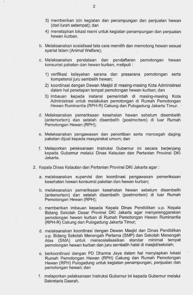 MAAF BAGI MUSLIM, ANDA DILARANG BERKURBAN (IDUL ADHA) OLEH AHOK