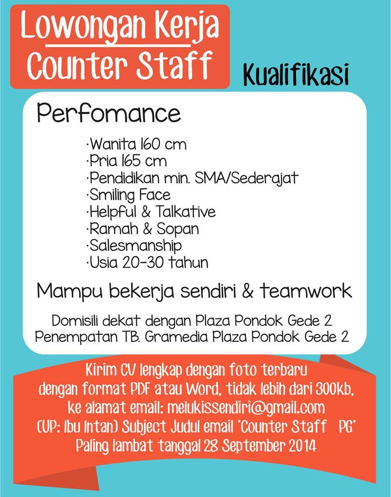 closing date 28-9-2014 - Lowongan kerja - Pondok Gede Jakarta
