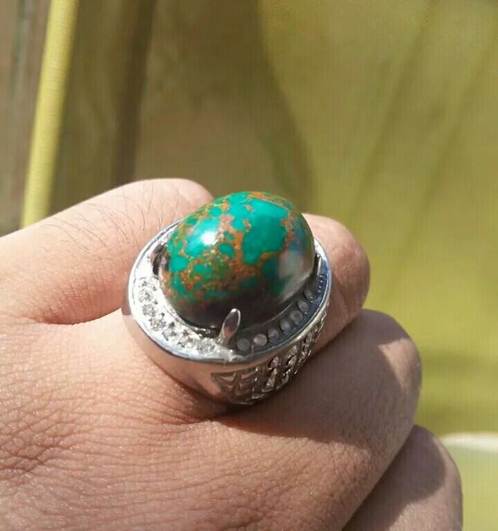 batu cincin pirus langka, king of persia urat emas murah