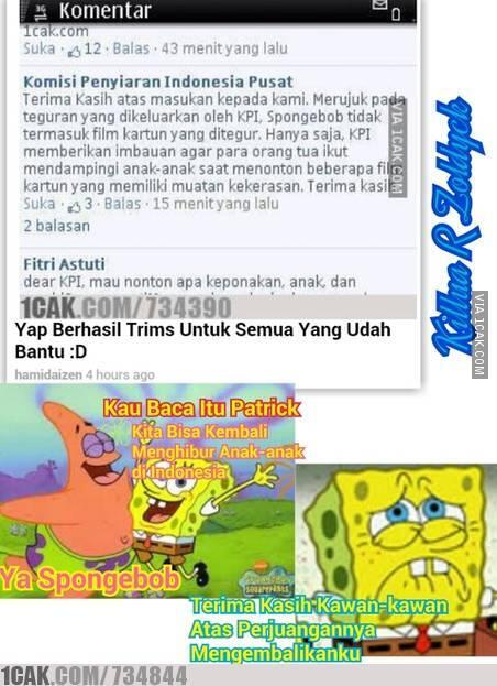 Meme - Terima Kasih Spongebob dan #savemychildhood 