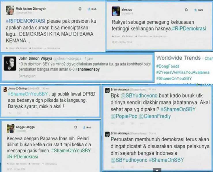 Ada Orang Berpengaruh Minta Tagar #ShameOnYouSBY Dihilangkan