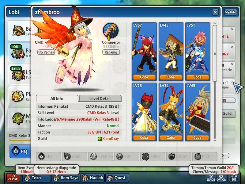 Jual Char Lost Saga CMD 300K