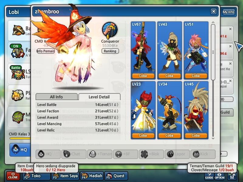 Jual Char Lost Saga CMD 300K