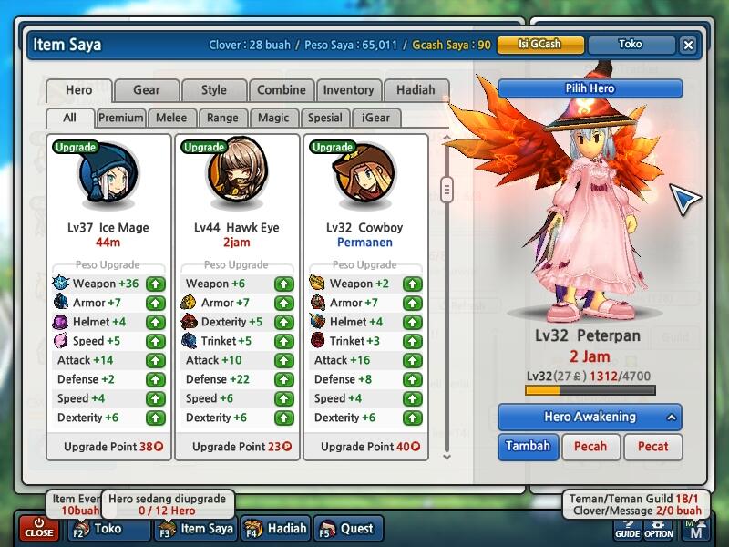 Jual Char Lost Saga CMD 300K