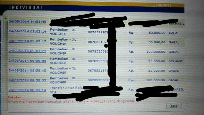 Terimakasih BCA, sudah mengembalikan uang saya :)