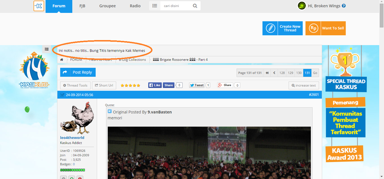 &#91;whatisdis??&#93; Ini notis.. no titis.. Bung Titis temennya Kak Memes