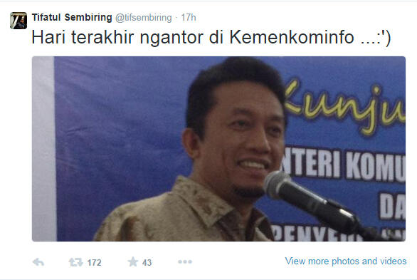 (Berduka) Mr.Tiffatul 'RESMI' Mundur dari Menkominfo !!!!