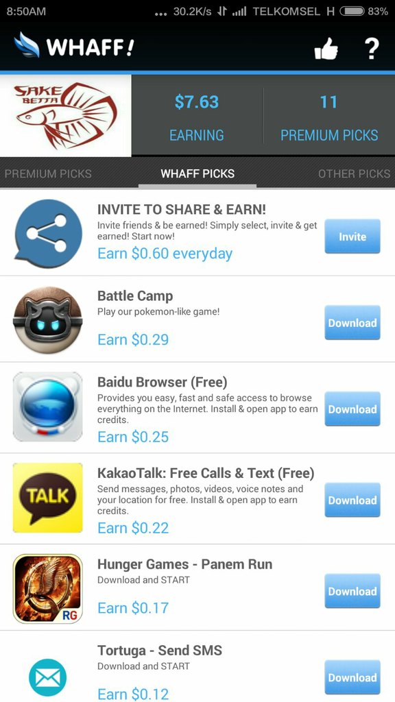 WHAFF aplikasi android penghasil $$$$