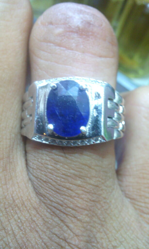 BLUE SHAPPIRE AFRIKA RING SILVER PESANAN