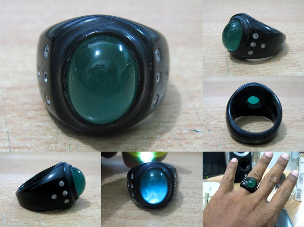 Cincin Zamrud Zambia Ring Tanduk