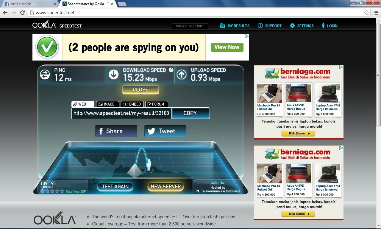 Share Kecepatan Internet Agan 