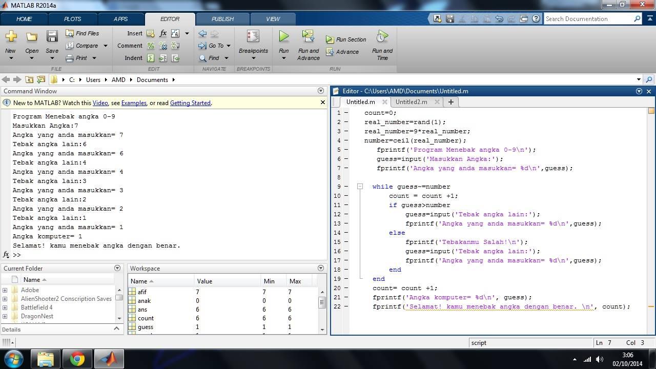 PROGRAM ANGKA ACAK MATLAB