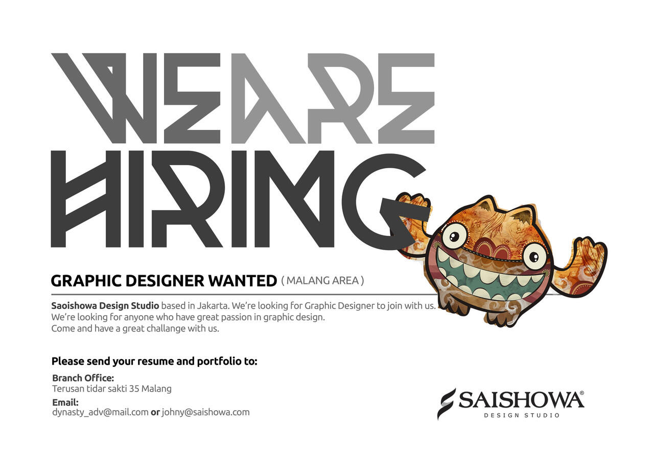 LOWONGAN KERJA DESAIN GRAFIS SAISHOWA DESIGN