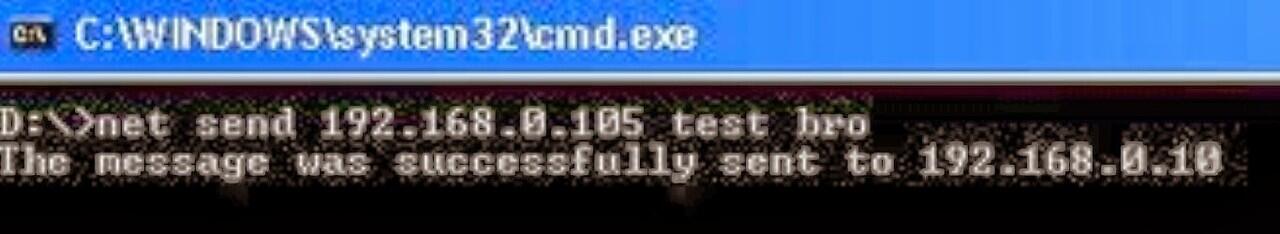 CARA MENGIRIM PESAN LEWAT COMMAND PROMPT