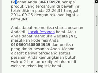 Order di Lazada, barang tidak datang/tak bisa dilacak di JNE