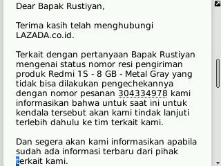 Order di Lazada, barang tidak datang/tak bisa dilacak di JNE