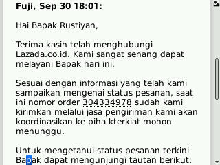 Order di Lazada, barang tidak datang/tak bisa dilacak di JNE