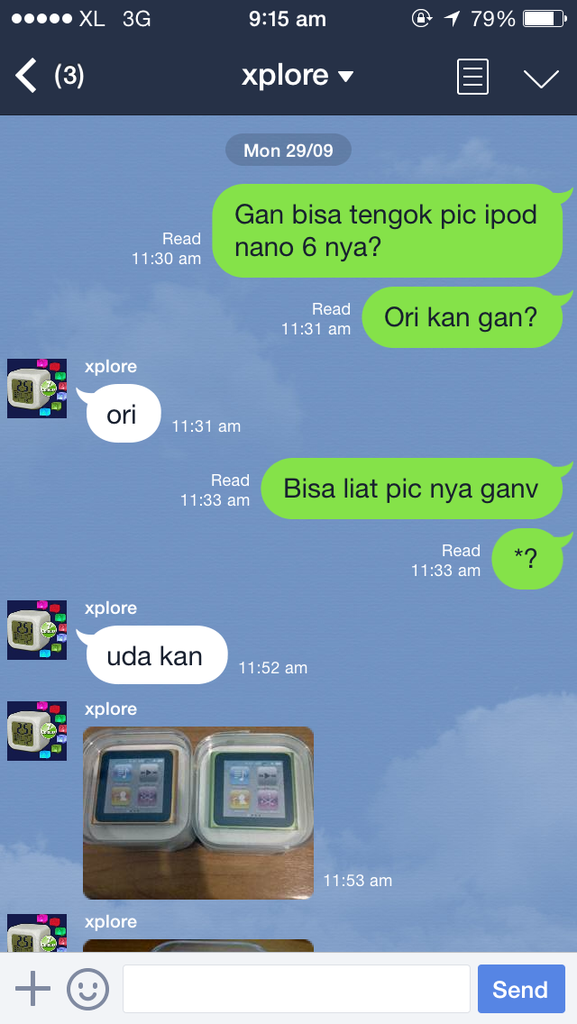 Penipuan Penjualan Ipod Nano Gen 6 di OLX 