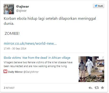 Ini Penyebab Ebola Dikaitkan dengan Virus Zombie