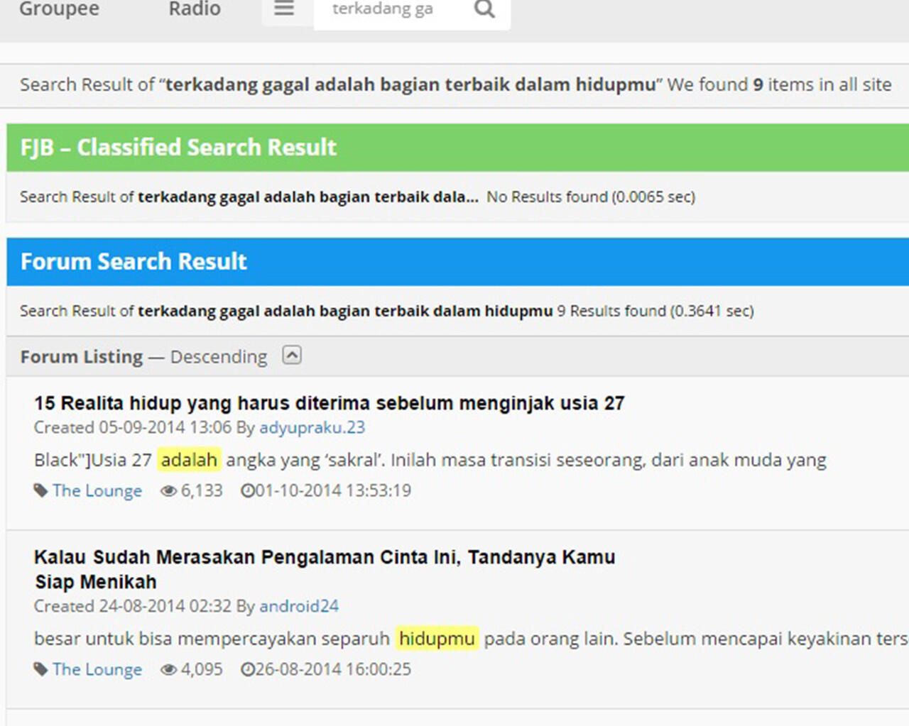 Terkadang Gagal adalah bagian terbaik dalam hidup