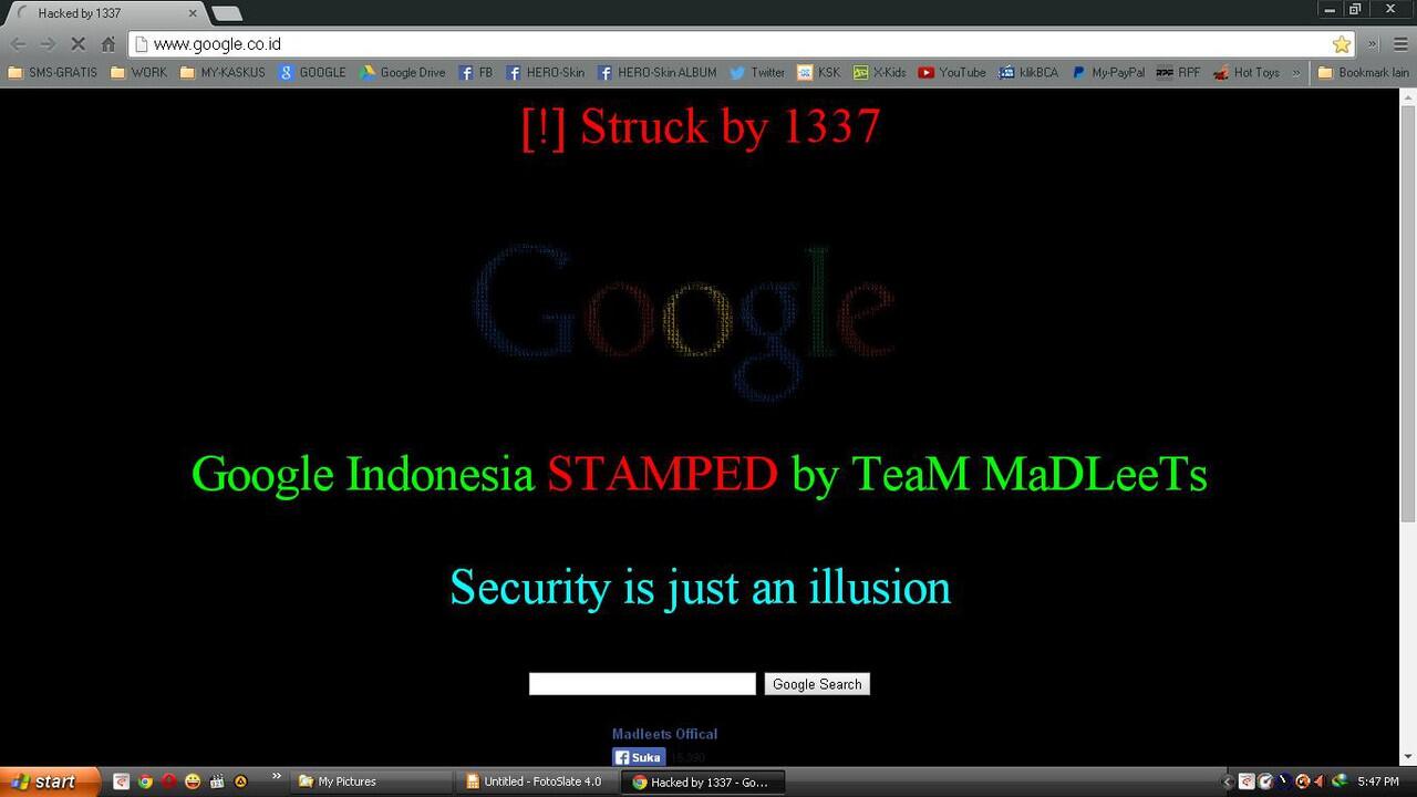 Buseet gan...!!! Barusan si mbah Google kena Hack...