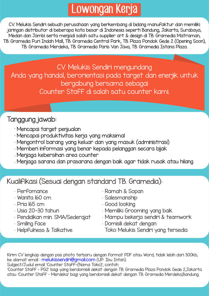 Open Recruitment - Sales Attendant/Counter Staff Gramedia