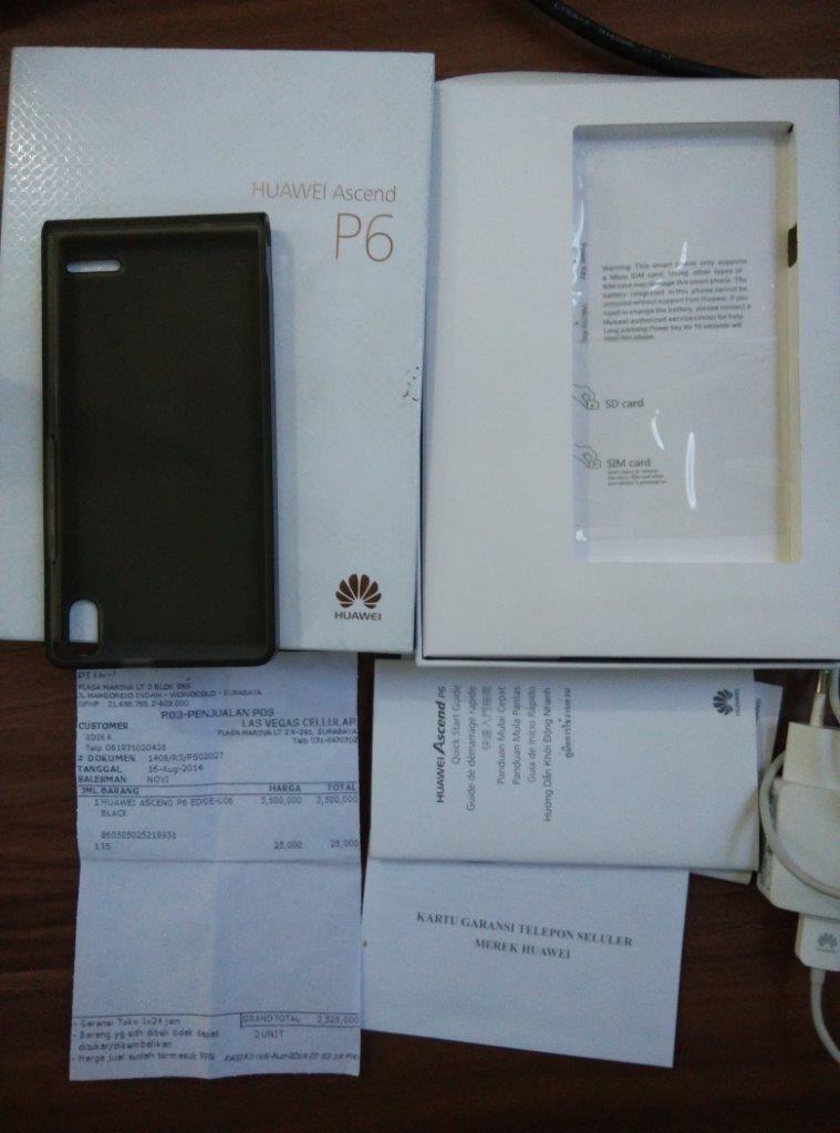 huawei ascend p6 black carbon mulus fullset garansi 11 bulan